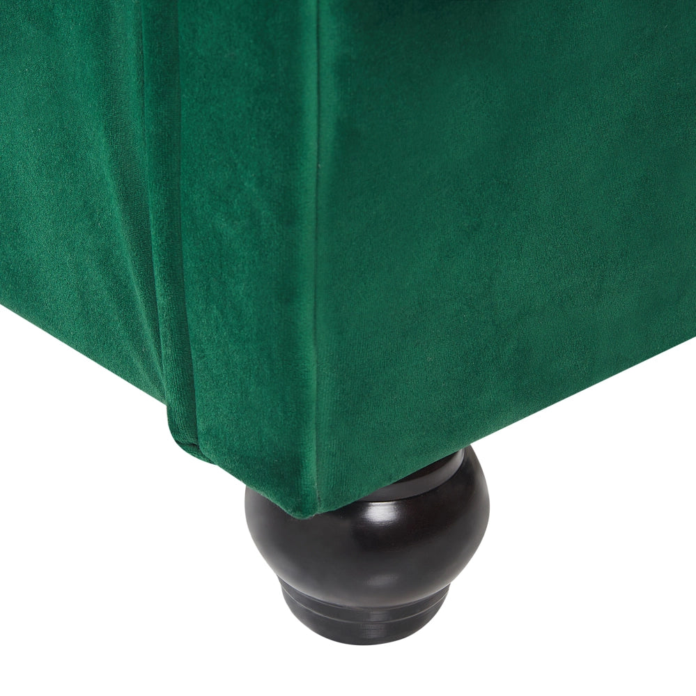 Letto ad acqua 160 x 200 cm in velluto verde smeraldo con testiera trapuntata glamour
