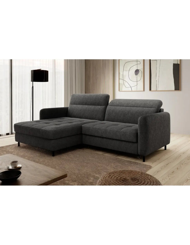 Divano ad angolo collezione GOUMSI colore Grigio scuro mélange
