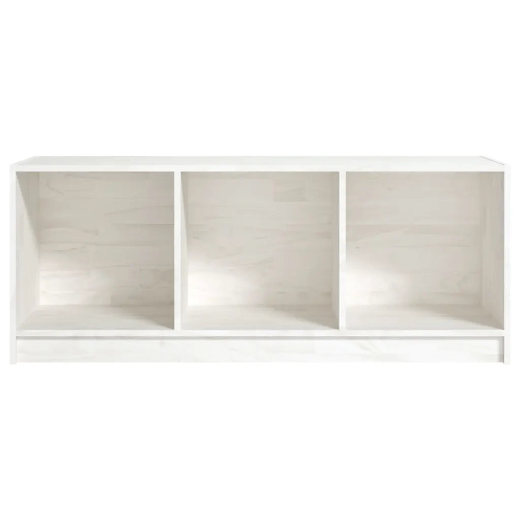 Mobile Porta TV Bianco 104x33x41 cm in Legno Massello di Pino 809961