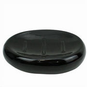 Trade Shop - Piattino Per Sapone Ceramica Nera Porta Saponetta Moderno Accessorio Bagno 79250 -