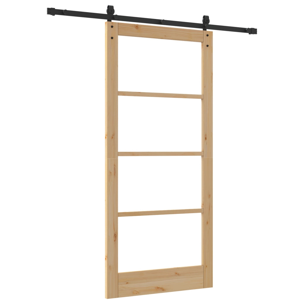 Porta scorrevole con set di hardware 'ORKDAL'Legno massello e vetro