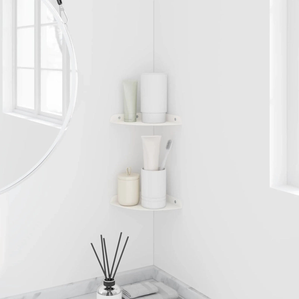 Mensola sospesa con lo scaffale 2 pcs Bianco 15 x 15 x 2 cm