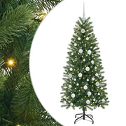 Albero di Natale | Decorazioni natalizie artificiale con 150 LED Verde 150 cm PE e PVC