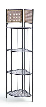 ANGOLIERA SCAFFALE IN METALLO CON 4 RIPIANI 49X34X162 CM IN COLORE NATURALE