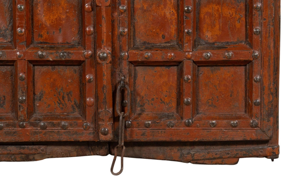 Biscottini Porta portone in legno massello e ferro da interno o da esterno vecchia e antica medievale
