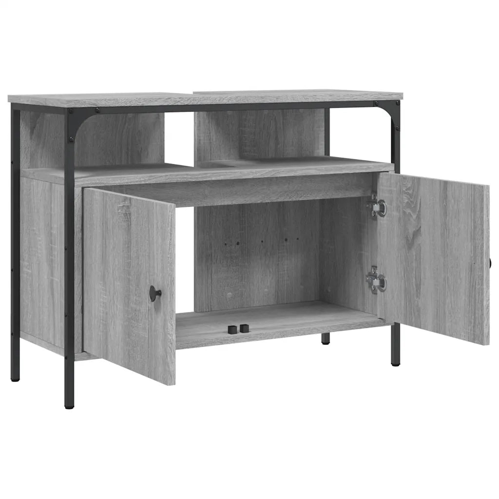 Mobile Lavabo Bagno Grigio Sonoma 80x30x60 cm Legno Multistrato 842444