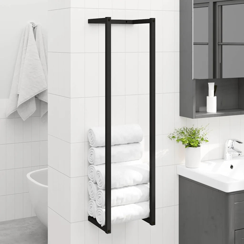 Portasciugamani da Terra Nero 25x20x95 cm Ferro CFW5401433