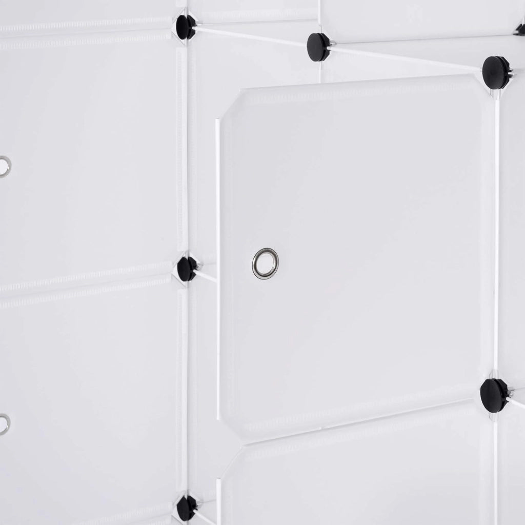 DIY Armadio a Cubo Armadietto Guardaroba Pieghevoli Combinato Modulare Scarpiera Bianco per Stanzino e Ripostiglio