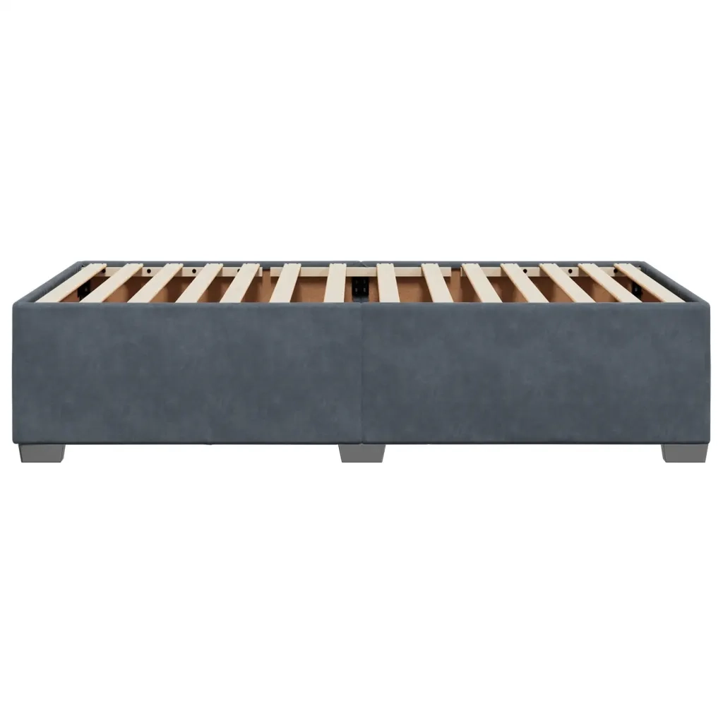Giroletto senza Materasso Grigio Scuro 90x190 cm Velluto