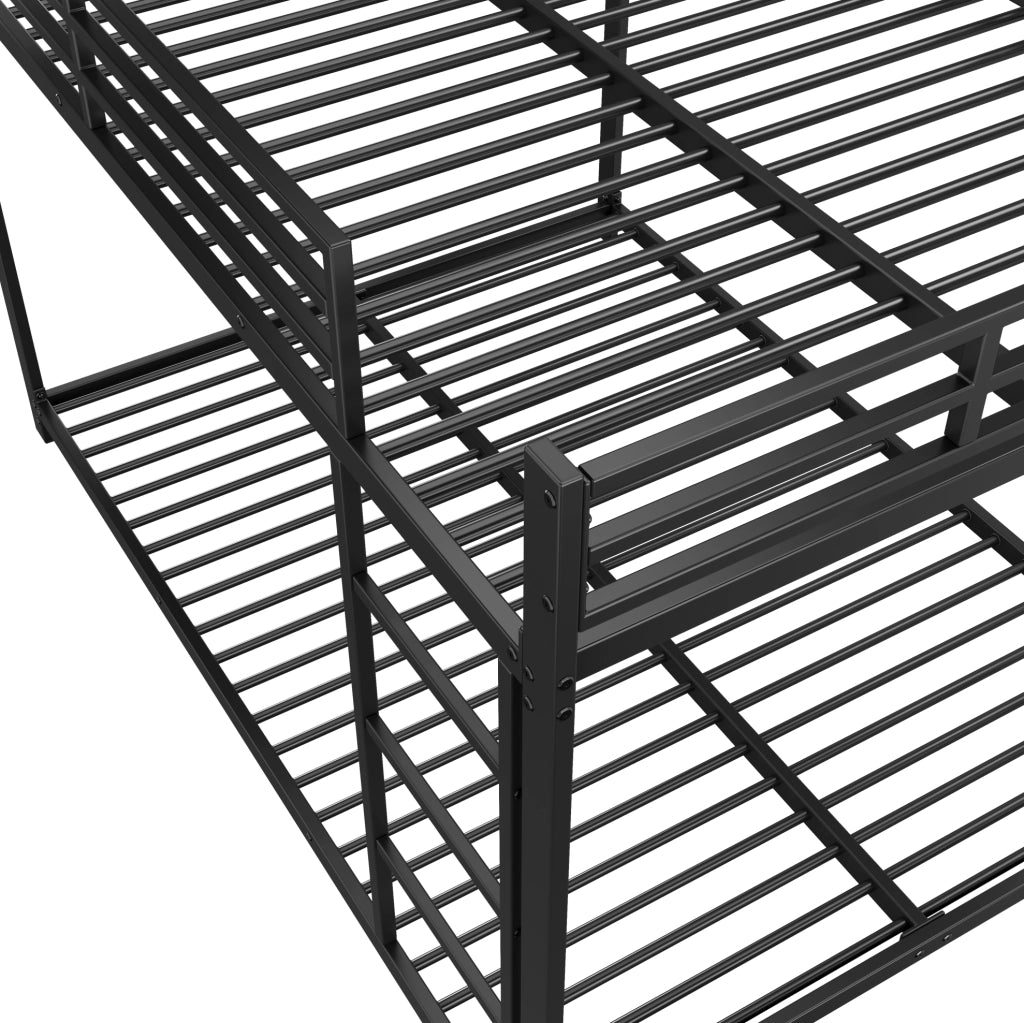 Letto a castello per bambini 140x200 cm in metallo nero con reti a doghe