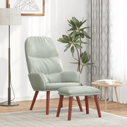 Poltrona Relax con Poggiapiedi Grigio Chiaro in Velluto 3315116