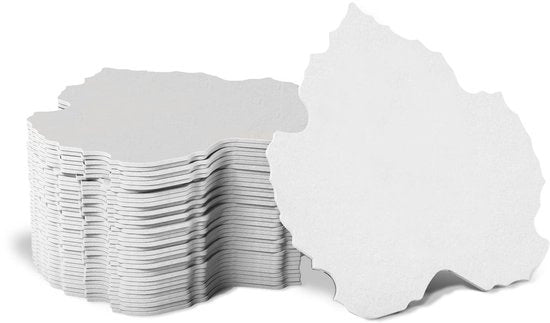 Cartone per biere bianco I Sostituti per foglie di vite da decorare (50 pezzi) per bicchieri I Biere bianche non stampate