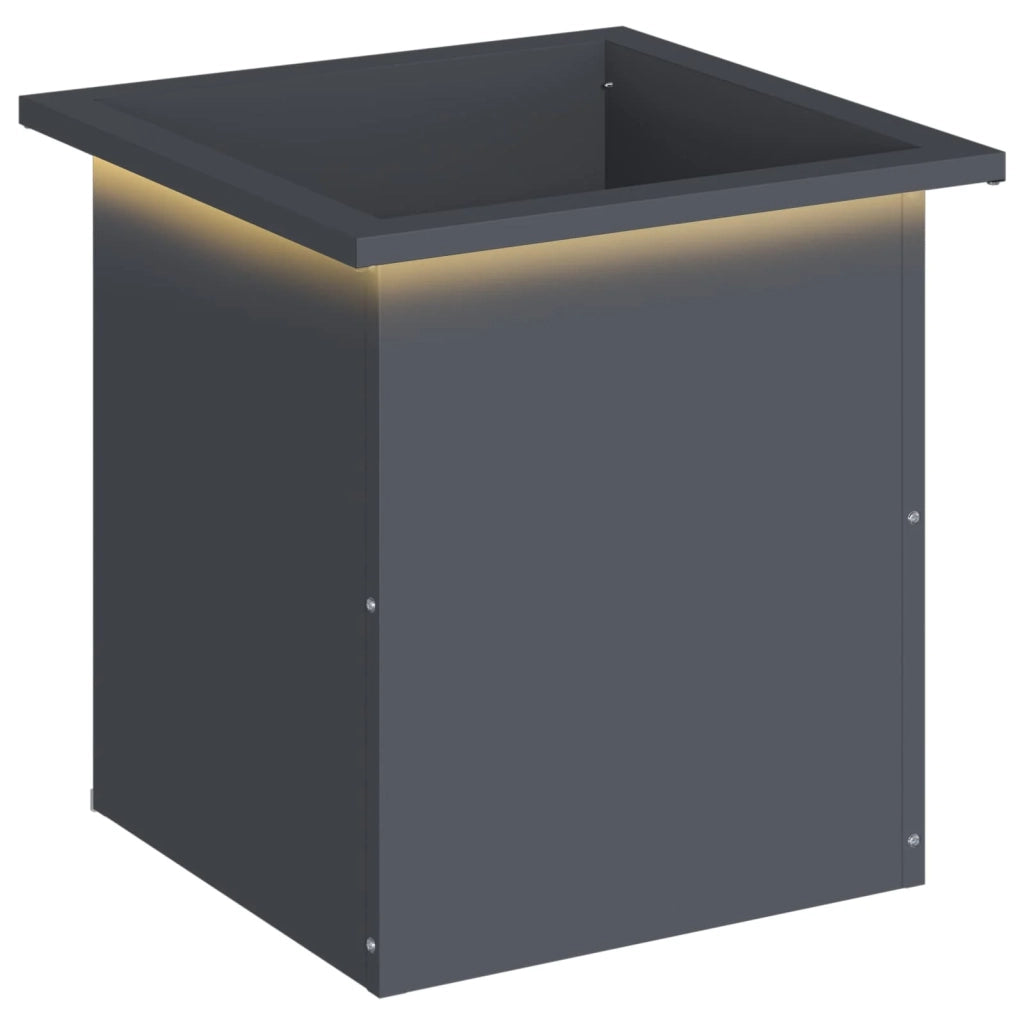 Fioriera da giardino con LED Antracite 40 x 40 x 40 cm Acciaio 8008130
