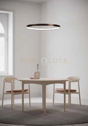 ANELLO LAMPADARIO A SOSPENSIONE BRONZO SPAZZOLATO DIAM.55cm 2700K 2668LM 33W DIMMERABILE TRIAC