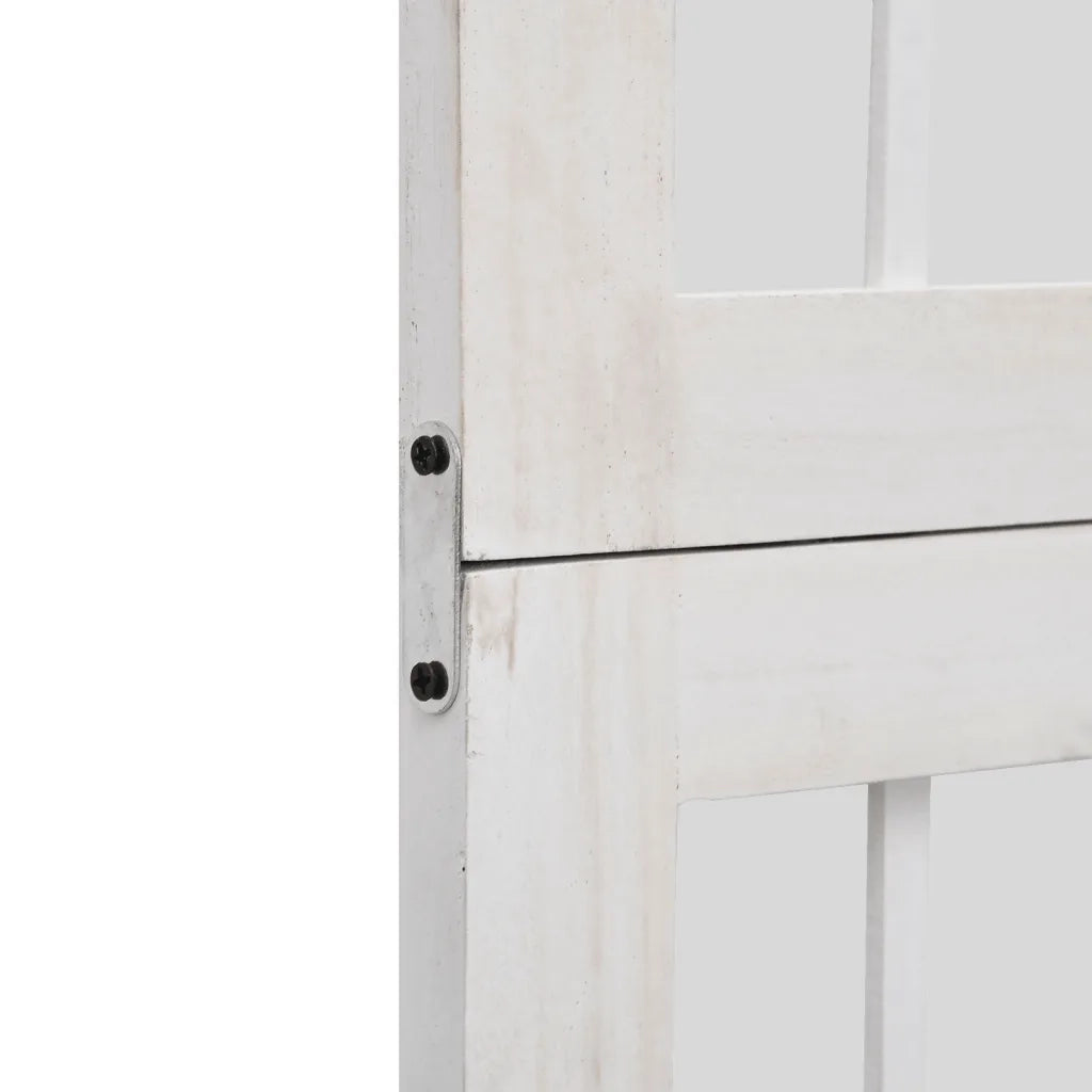 Divisorio Ambienti 6Pannelli Bianco Legno Massello di Paulownia 358796