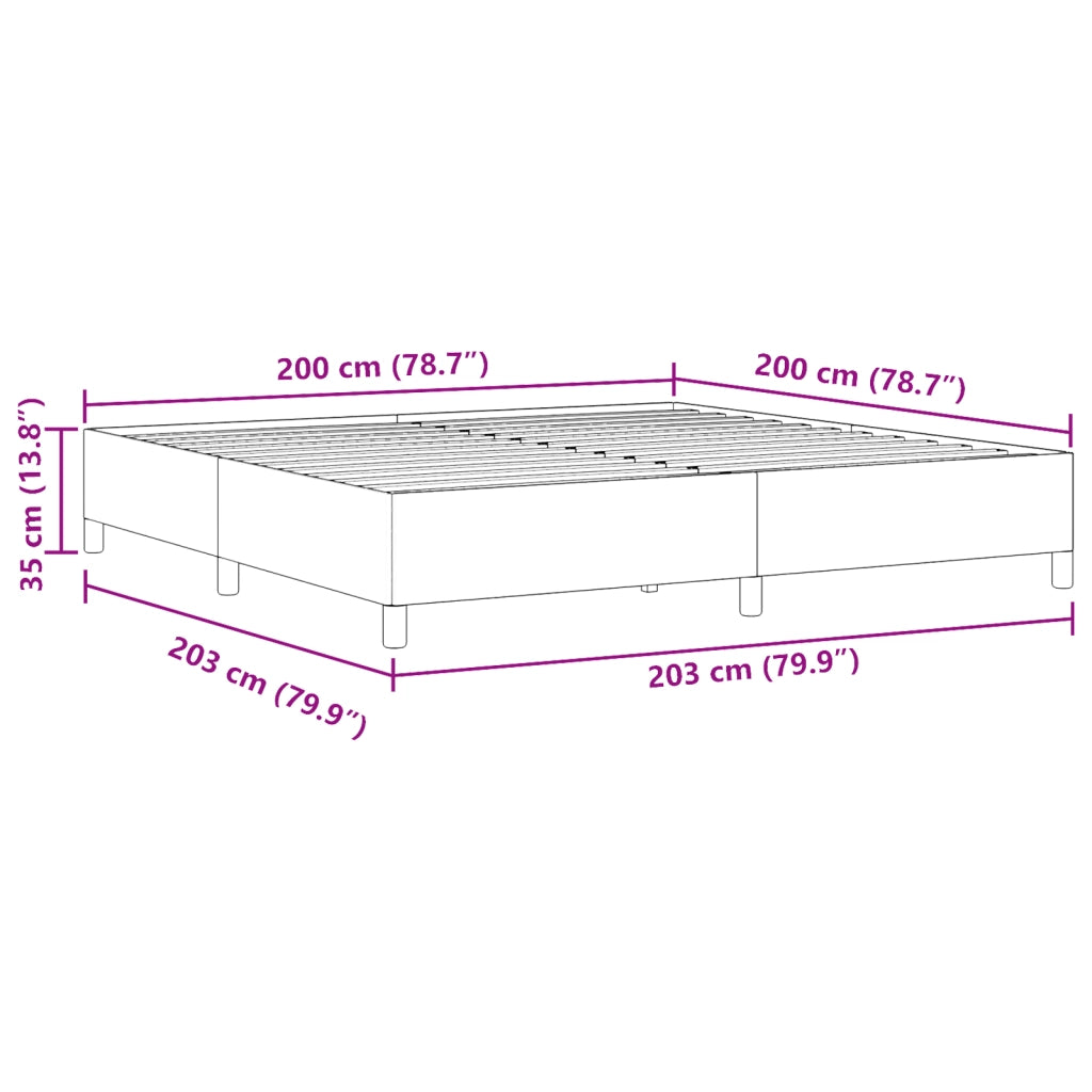 Letto  Grigio Scuro 200x200 cm Tessuto a Coste