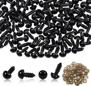Occhi in Plastica per Marionette - Sicuri con Anello di Chiusura - 8 mm - Utili per Marionette - 50 Pezzi