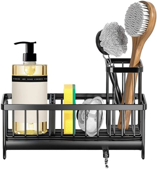Organizzatore per contenitori da doccia con supporto per spazzola rimovibile Organizzatore per contenitori da doccia con cassetto di scarico per cucina e bagno