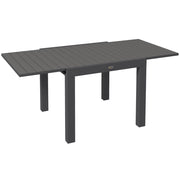 Outsunny Garden Table Tavolo da pranzo per 6 persone; tavolo da patio estedibile; fino a 70 kg; Grigio Alluminio 81/162 x 80 x 75 cm per balcone e giardino