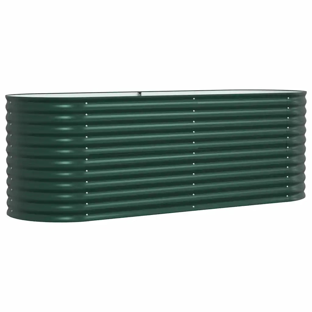 Fioriere | Cassetta per fiori | Letto Rialzato Verde 240 x 80 x 81 cm Acciaio