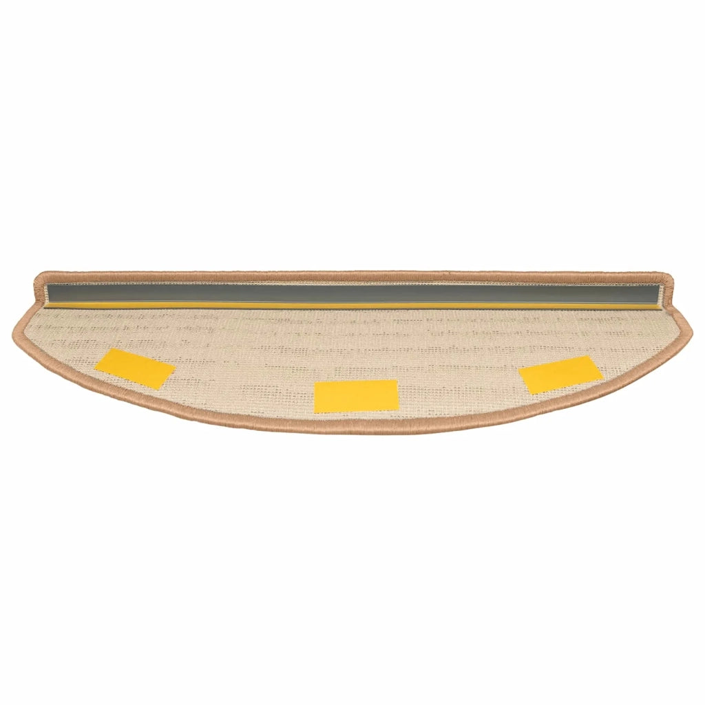Tappetini per scale autoadesivi 15 pcs Beige 80 x 24,5 x 3,5 cm