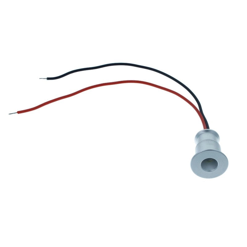 4 PZ Mini Faretto LED da Incasso 1W DC 12V Neutro 4000K Carcassa Argento Angolo 120° Foro 15mm 20x25mm