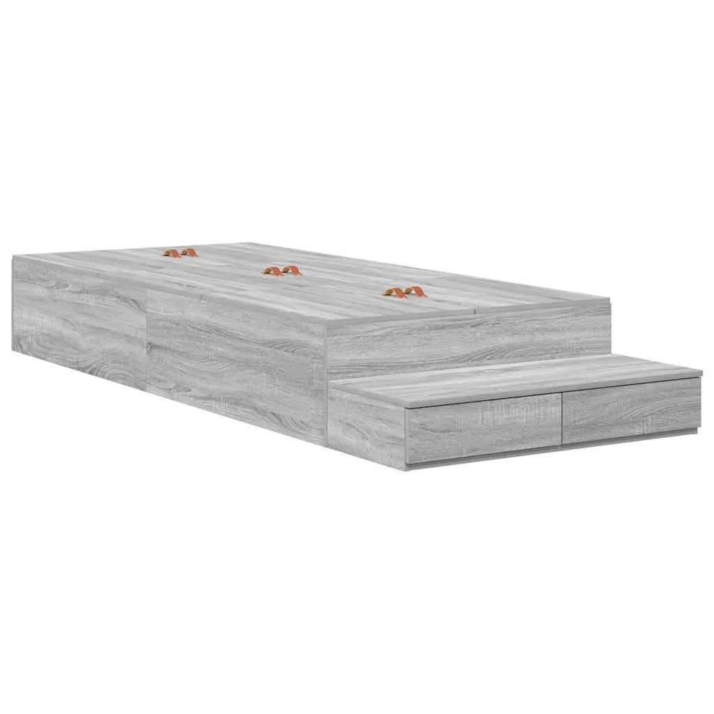Struttura letto con contenitore con porta Grigio Sonoma 100 cm 3335618