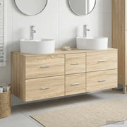 Set di mobili per il bagno 3 pz Rovere Sonoma 3405885