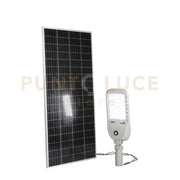 FARO SOLARE STRADALE LED IPERION SILVER 50W 13500LM 4000K PANNELLO SOLARE IP66 82,06X9,9X28CM SENSORI MOVIMENTO E CREPUSCOLARE