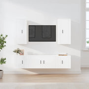 Set di Mobili Porta TV 5 pz Bianco in Legno Multistrato 3188678