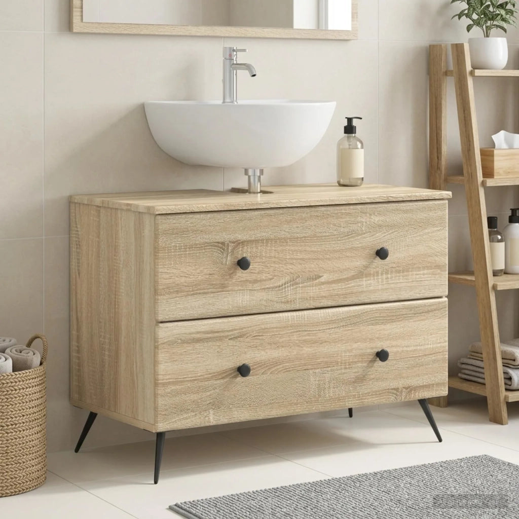 Armadio per Lavabo da Bagno BREDA Rovere Sonoma 82 x 41 x 59 cm 897457