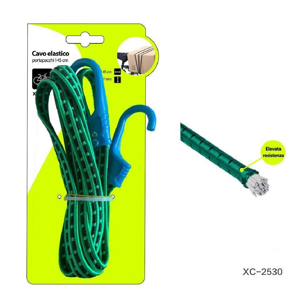 Trade Shop - Cinghia Cavo Elastico Portapacchi 145cm Per Bici Moto Elevata Resistenza Xc-2530 -