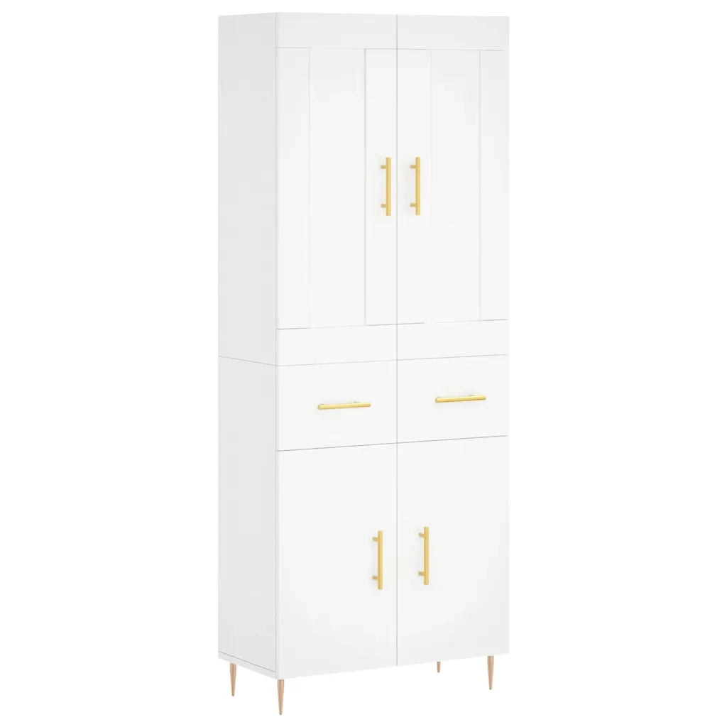 vidaXL Credenza Bianca 69,5x34x180 cm in Legno Multistrato