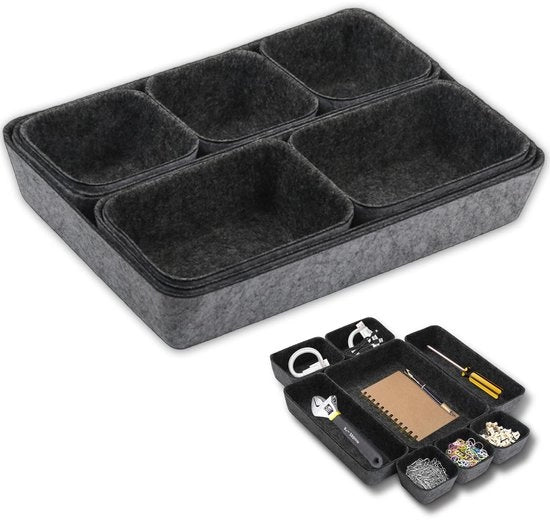 Organizzatore di Velluto, pacchetto da 8 pezzi, organizzatore di carico di velluto Organizzatore di velluto per la stanza, per il carrello, per la cucina, per la camera da letto, per la casa (Nero)