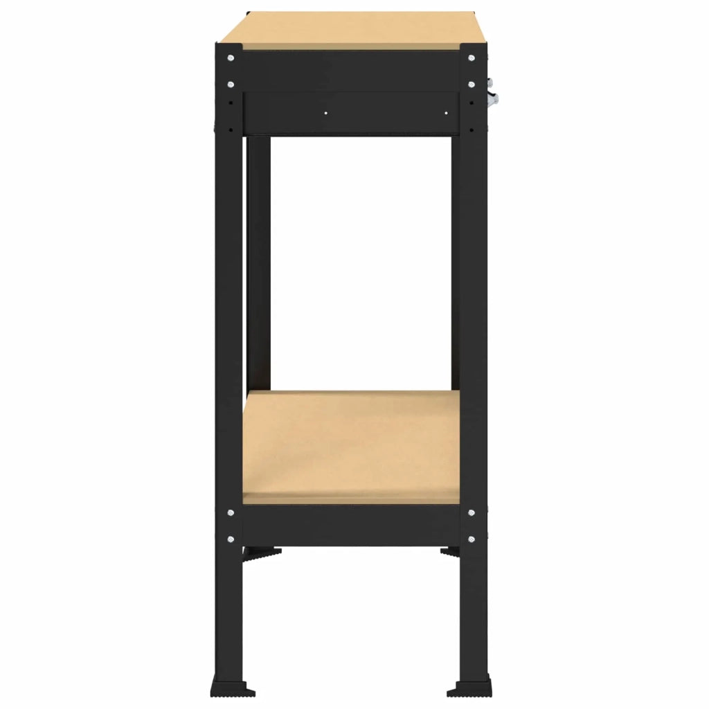 Banco da lavoro con cassetto Nero 80 x 40 x 91 cm 42020130