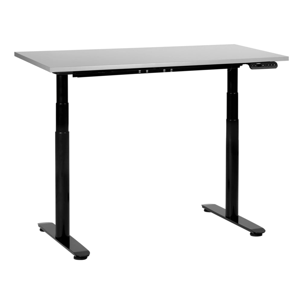 Scrivania regolabile elettricamente grigia e nera 120 x 72 cm struttura in acciaio verniciato a polvere