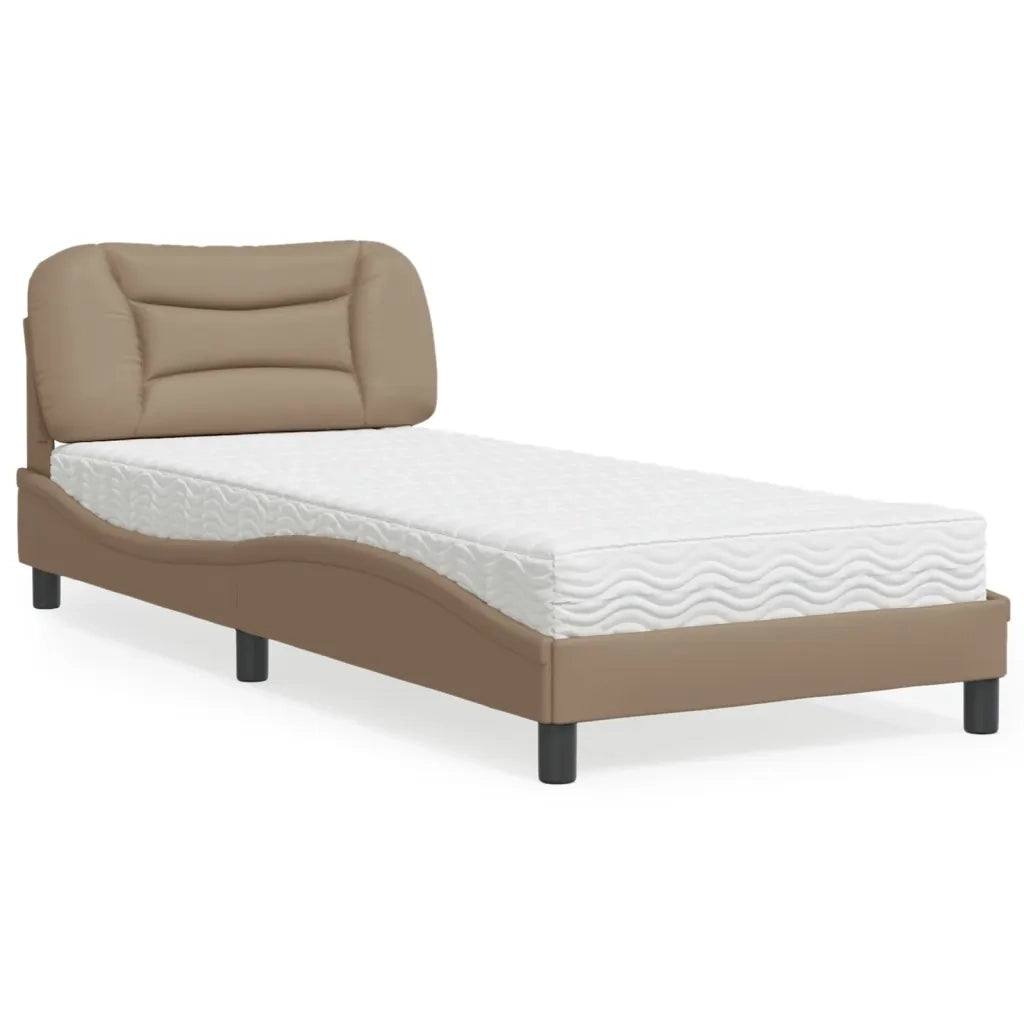 Letto con Materasso Hvar Cappuccino 80x200 cm Similpelle 3208686