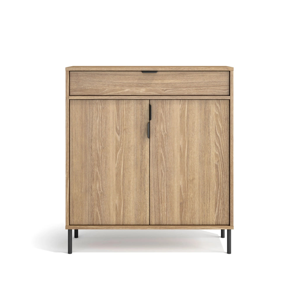 Scarpiera Herdasa effetto rovere dorato gambe grafite 89x80x29