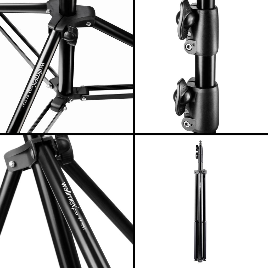 Pro Set di illuminazione (Video Set Up 128 LED incl. treppiede lampada 260cm e luce video 128 LED) per DLSR, 20372, 128 LED