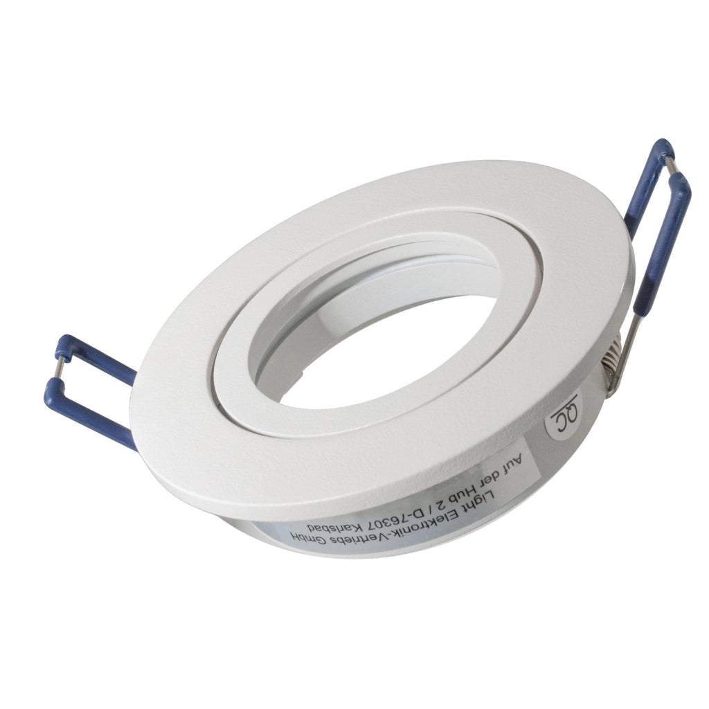 Faretto ad incasso portafaretto bianco tondo foro 70mm moderno orientabile supporto lampade GU10 GU5.3 BIANCO