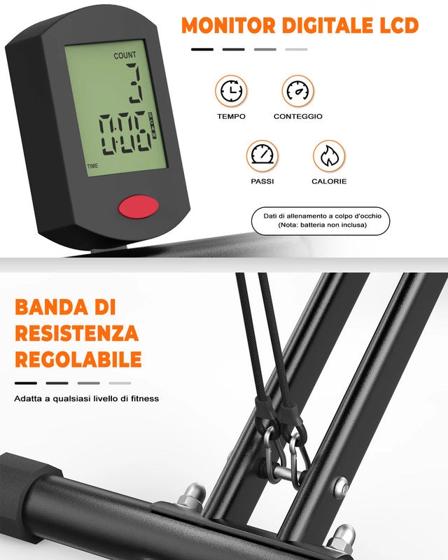 Squat Machine ,  ausilio per squat per fianchi e gambe, facile installazione, pieghevole, con impugnature ergonomiche, con display LCD