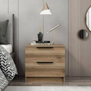 Iune, Comodino 2 Cassetti, 50x47x40h cm Marrone Noce