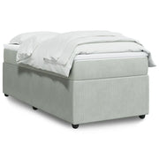 Giroletto a Molle con Materasso Grigio Chiaro 90x190 cm Velluto