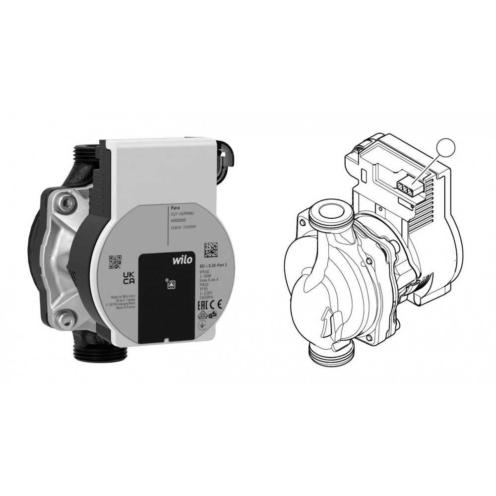 POMPA DI CIRCOLAZIONE WILO PARA 15/6-43 iPWM1-6 PER TERMOSTUFA - UNIVERSALE
