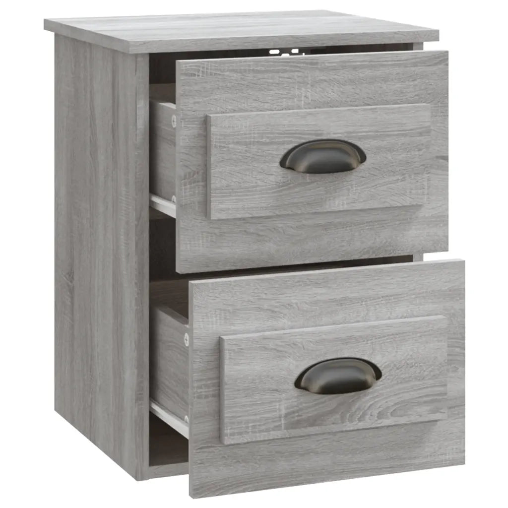 Comodino | Armadio da Notte | Mobiletto da notte a Parete Grigio Sonoma 41,5x36x53 cm