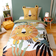 Set biancheria da letto in microfibra reversibile con stampa savana,
