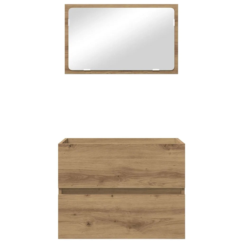 Set di mobili per il Bagno | Armadio da bagno 2 pz Rovere artigianale