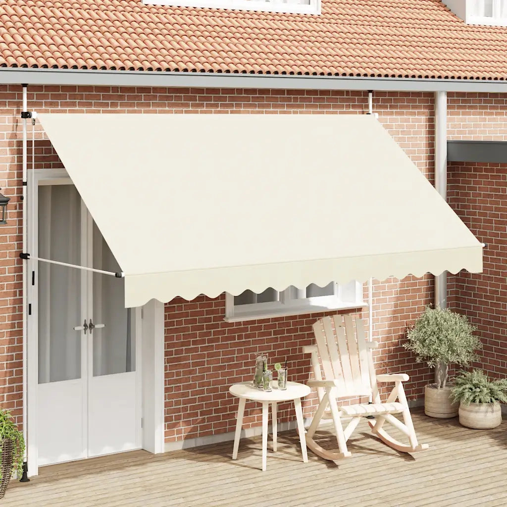 Tenda da Sole Retrattile Manuale-Tenda parasole per Patio 350 cm Crema