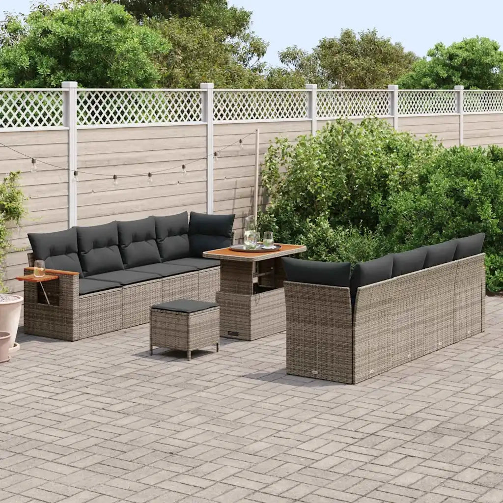 Set Divano da Giardino con cuscino 12 pcs Grigio polyrattan 3365103