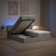 Letto Ottomano con Materasso e LED Grigio Chiaro 180 x 200 cm 3457294
